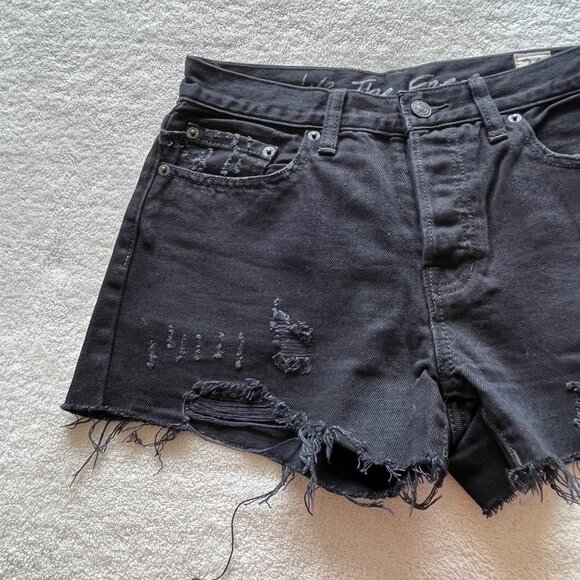 We The Free‎ Sofia Distressed Denim Cut Off Shorts Black Size 26 - Picture 4 of 11